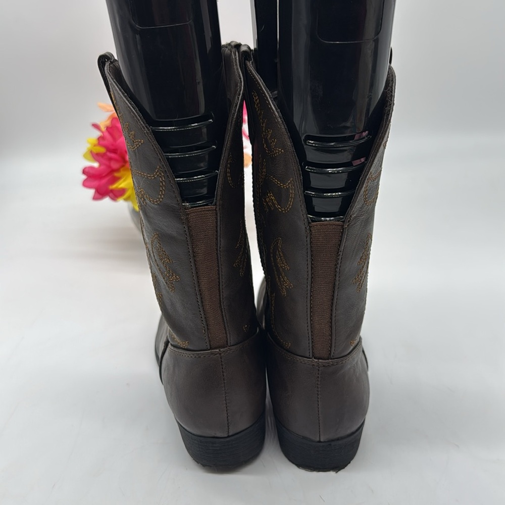 Dream Pairs Brown Cowboy Boots Size 5 COW7879 - Picture 3 of 6